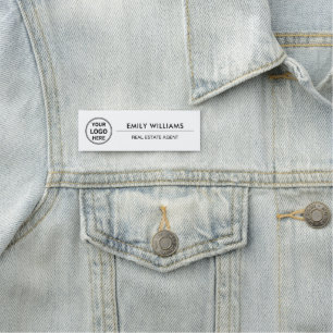 Immobilienmakler benutzerdefiniertes Logo Weiß Namensschild