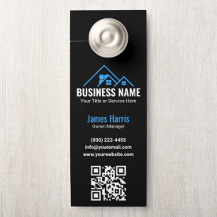Immobilienmakler Blaues Haus Logo Türanhänger