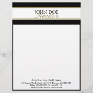 Immobilienmakler-Briefkopf Gold Schrift Übereinsti Briefbogen