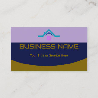 Immobilienmakler Haus Dach Logo Modern Navy Blau Visitenkarte