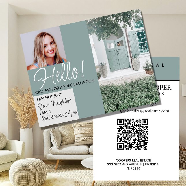 Immobilienmakler HELLO CARD Schilder Flyer (Von Creator hochgeladen)