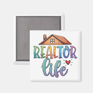 Immobilienmakler Leben Personalisierte Regenbogen  Magnet
