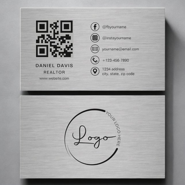 Immobilienmakler Metall QR Code Visitenkarte (Von Creator hochgeladen)