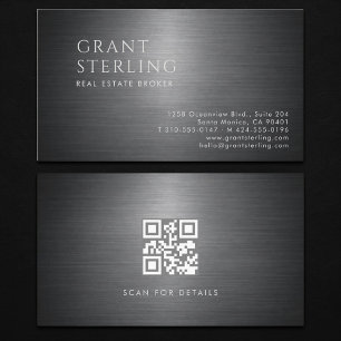 Immobilienmakler Metallischer QR-Code Visitenkarte
