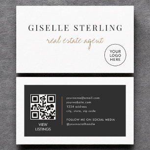 Immobilienmakler Minimalistisches Firmenlogo QR-Co Visitenkarte