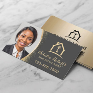 Immobilienmakler Modern Gold Realtor Benutzerdefin Visitenkarte