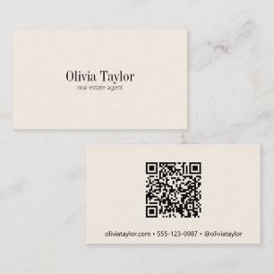 Immobilienmakler Modernes Minimal Professionell QR Visitenkarte