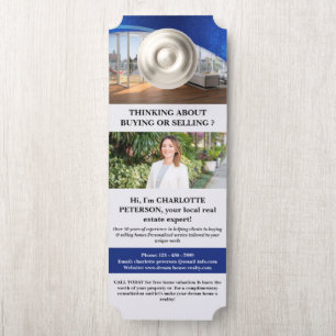 Immobilienmakler- oder Immobilienagent-Marketing Türanhänger