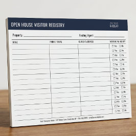 Immobilienmakler Open House Besucherregistrierung  Notizblock