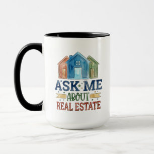 Immobilienmakler personalisierter schwarzer Zwei-T Tasse