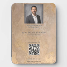 Immobilienmakler-Porträt Beige Gold Textur