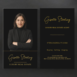 Immobilienmakler Real Estate Black Gold Profession Visitenkarte