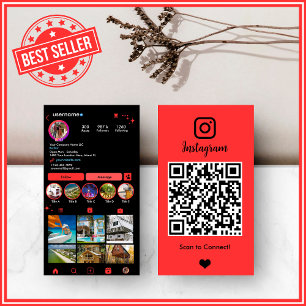 Immobilienmakler Realtor Instagram Roter QR-Code Visitenkarte