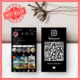 Immobilienmakler Realtor Instagram Schwarzer QR-Co Visitenkarte