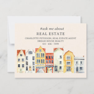 Immobilienmakler-Werbung im Vintage-Stil Postkarte