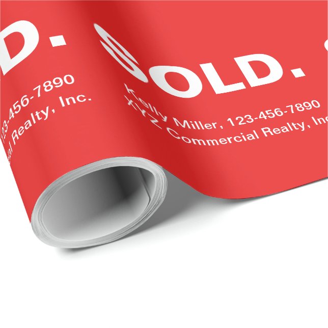 IMMOBILIENMARKETING SOLD | Minimalist fett Rot Geschenkpapier (Rolleneckpunkt)
