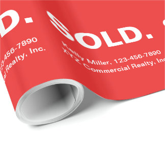 IMMOBILIENMARKETING SOLD | Minimalist fett Rot Geschenkpapier