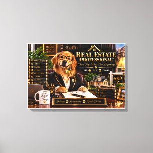 Immobilienprofi Golden Retriever Makler Leinwanddruck