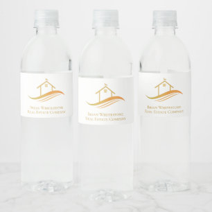 Immobilienunternehmen Chic Gold Custom Open House Wasserflaschenetikett