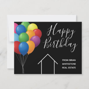 Immobilienunternehmen Happy Birthday Balloons Cust Karte