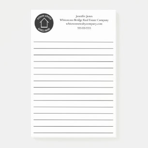 Immobilienunternehmen Logo Custom Lined Makler Post-it Klebezettel