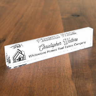 Immobilienunternehmen Logo Individualisierte Makle Namensplakette