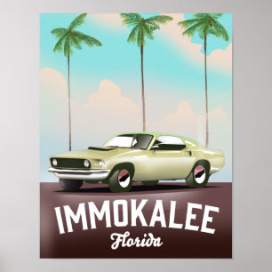 Immokalee Florida Supercar Reiseplakat Poster