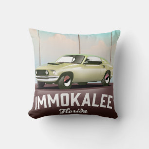 Immokalee Florida Supercar Reiseposter Kissen