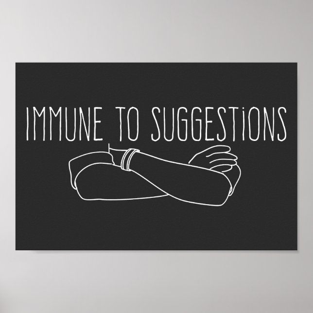 Immunität gegen Andeutungen über die Rüstung Poster (Vorne)