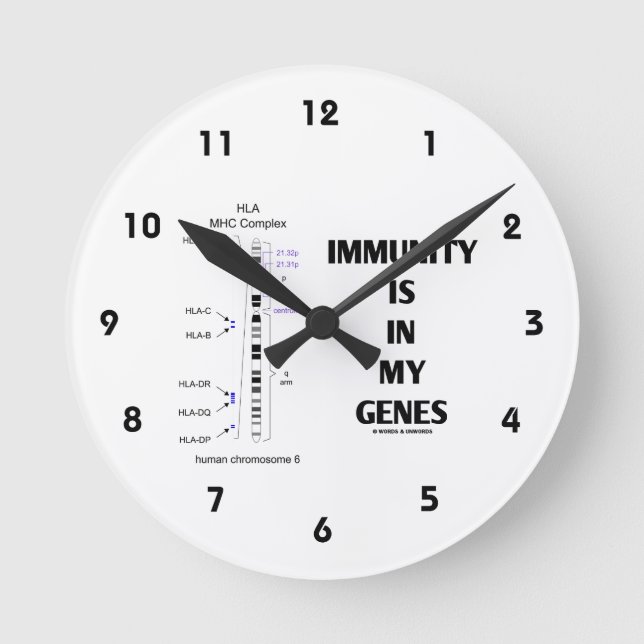 Immunität ist in meinen Genen vorhanden (Chromosom Runde Wanduhr (Vorderseite)