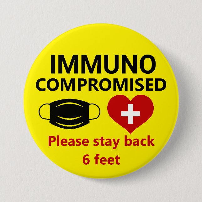 Immunokompromittiert - Bleibe Back Button (Vorderseite)