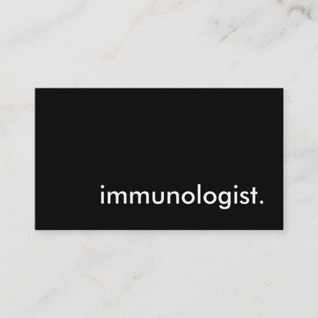 Immunologe. Visitenkarte (Vorderseite)