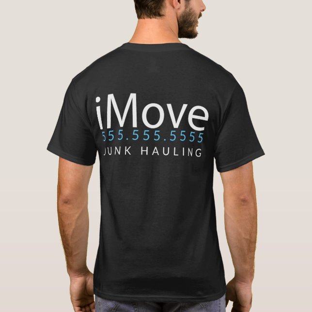 iMove. Abfall-Schlepper. Kram-AbbauPromo Merch T-Shirt (Rückseite)