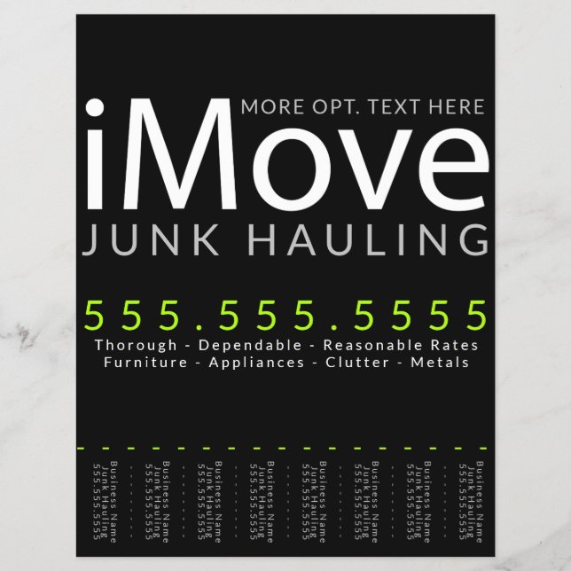 iMove. Beförderung von Hauling-Werbung Flyer (Vorne)