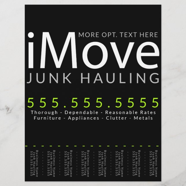 iMove. Beförderung von Hauling-Werbung Flyer (Vorne)