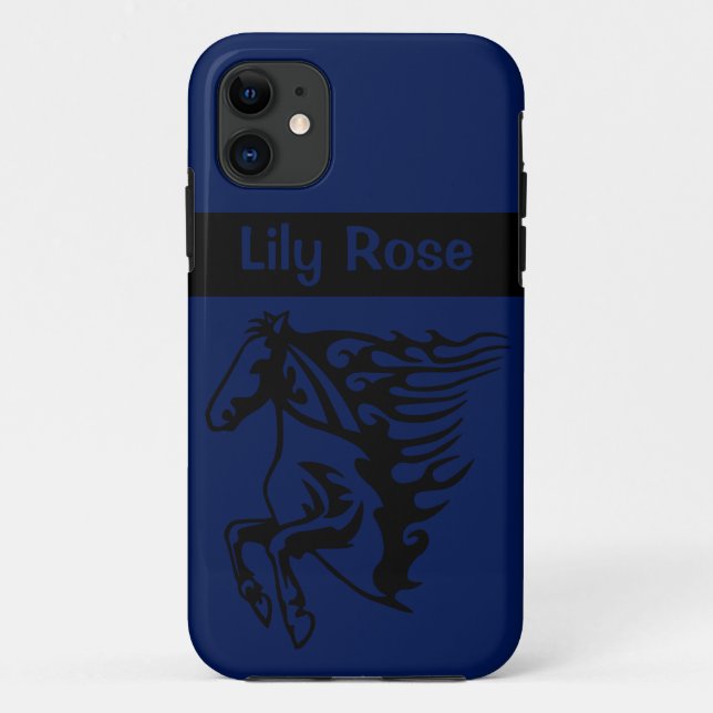 Impact Blue Pony Horse Hallion Bronco Kunstvoll wa Case-Mate iPhone Hülle (Rückseite)