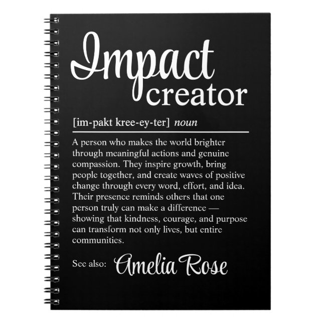 Impact Creator Definition Personalized Gift Notizblock (Vorderseite)