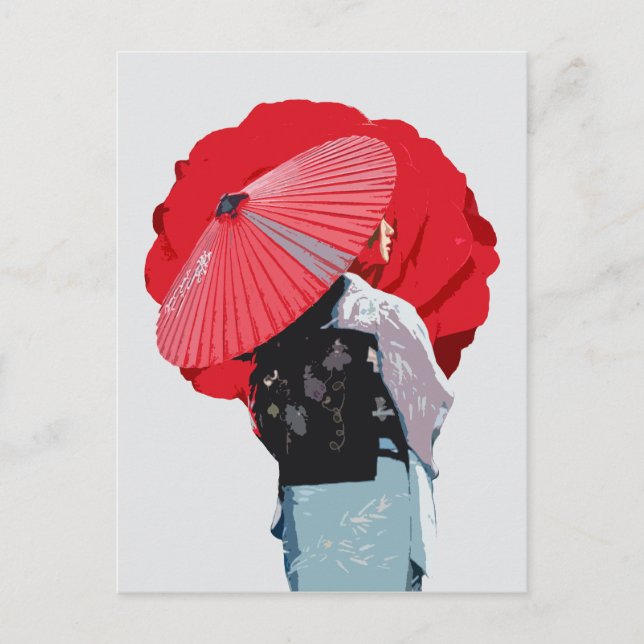 Impactante Vermelho Oriental Cultura Japão  Postkarte (Vorderseite)