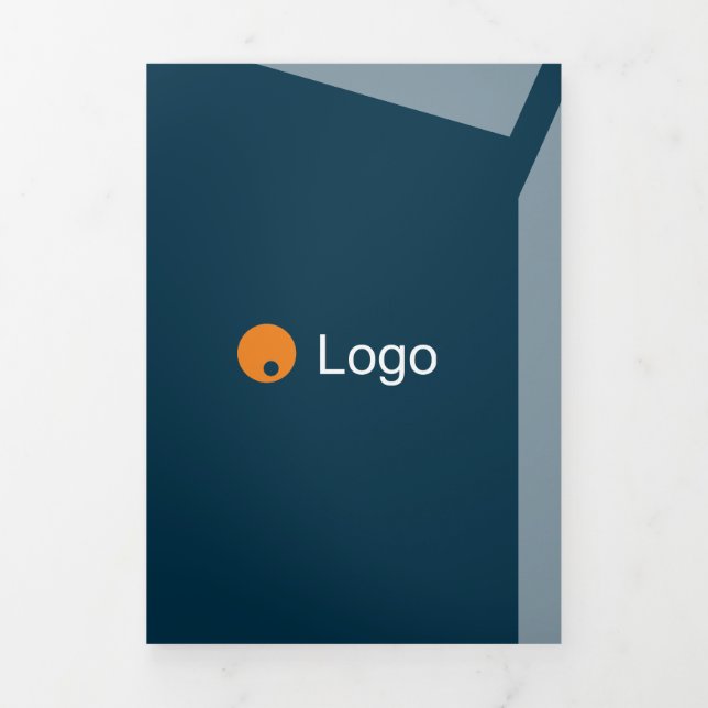 Impacty Blue Corporate Flat Shapes Dreifach Gefaltete Karte (Cover)