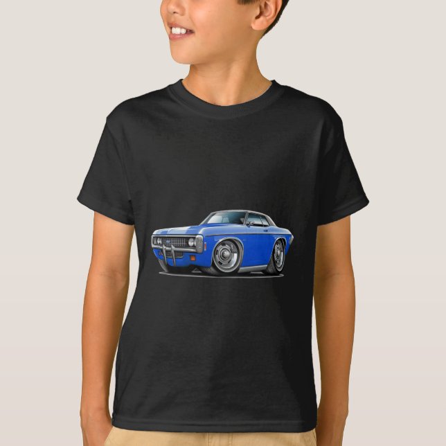 Impala-Blau-Schwarzes Spitzenauto 1969 T-Shirt (Vorderseite)