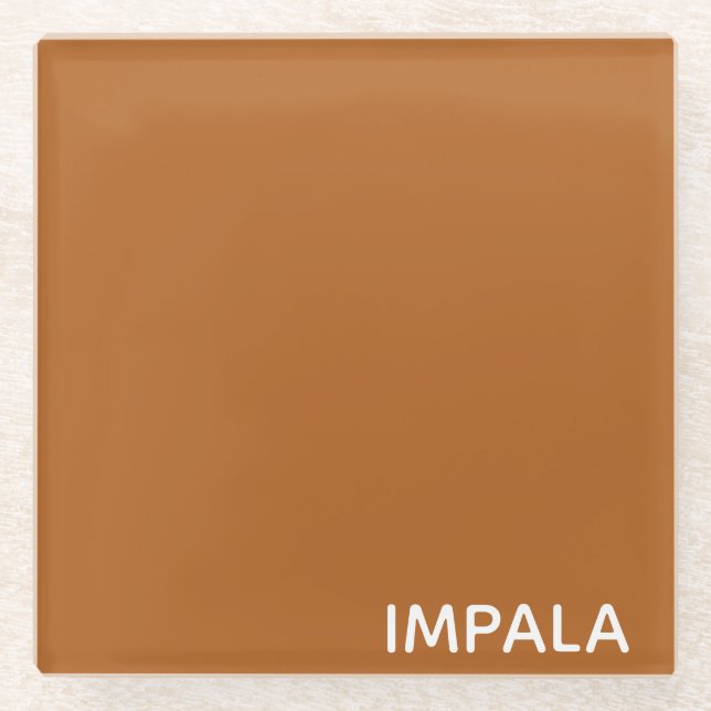 Impala braune Farbe Glasuntersetzer (Vorderseite)