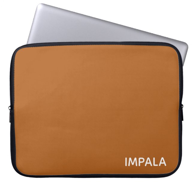 Impala braune Farbe Laptopschutzhülle (Vorderseite)