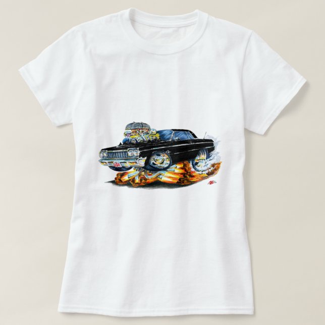 Impala-schwarzes Auto 1964 T-Shirt (Design vorne)