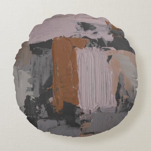 Impasto Abstrakt I Rundes Kissen (Vorderseite)