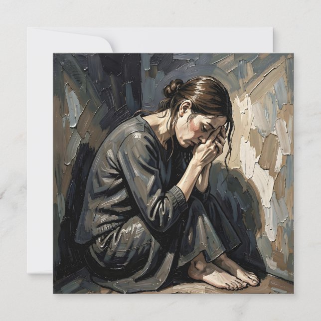 Impasto-Frau | Emotionale Kunst Karte (Vorderseite)