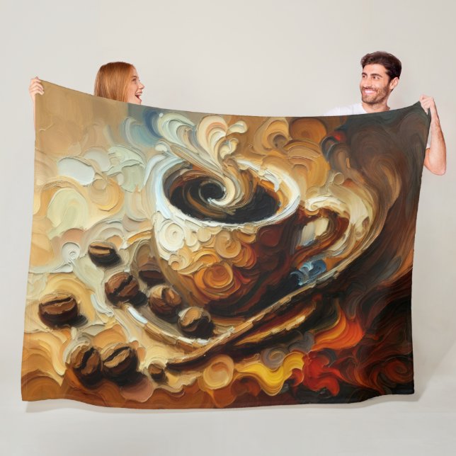 Impasto Malerei des Kaffeecups Fleecedecke (Beispiel)