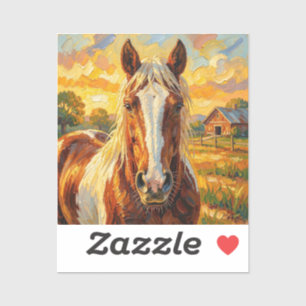 Impasto-Pferd auf einem Bauernhof   Aufkleber