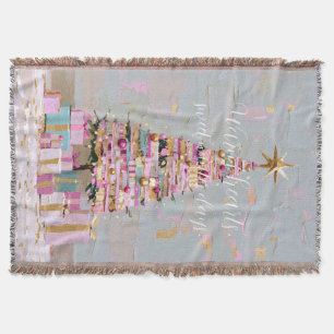 Impasto-Rosa-und-Gold-Weihnachtsbaum Decke