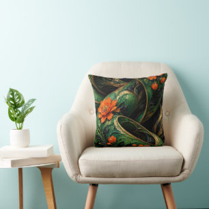 Impasto-Spiral-Blumenmalerei, verdrehtes Band Kissen