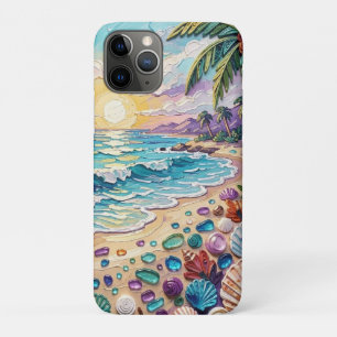 Impasto-Strand und Meeresglas-Sonnenuntergang und Case-Mate iPhone Hülle